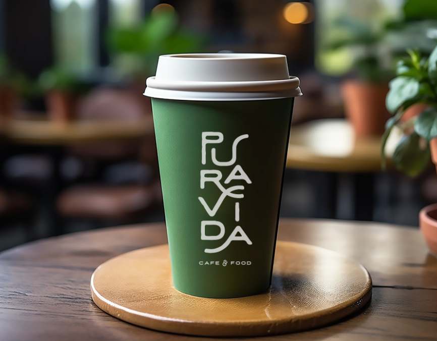 Pura Vida meeneembeker voor koffie